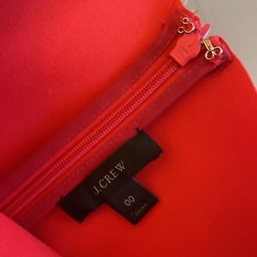 J Crew Dress J. Crew Red Scalloped Sleeveless Dress Like NEW Size 00